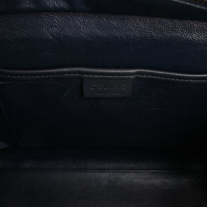CELINE Nano Luggage Dreifarbige 2-Wege-Handtasche aus Kalbsleder in Blau x Schwarz