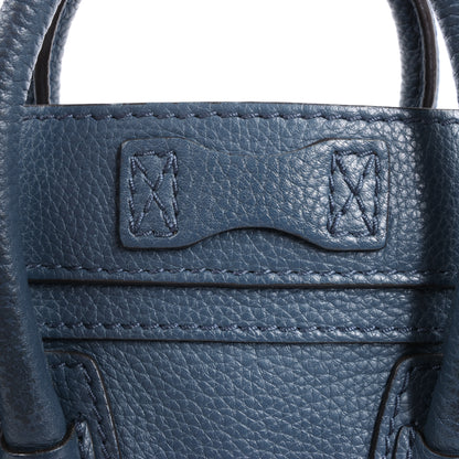 CELINE Nano Luggage 2Way-Handtasche aus Leder in Marineblau