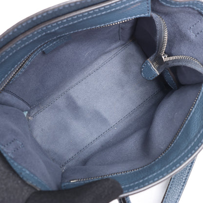 CELINE Nano Luggage 2Way-Handtasche aus Leder in Marineblau