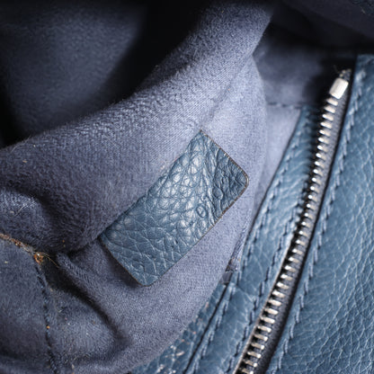 CELINE Nano Luggage 2Way-Handtasche aus Leder in Marineblau