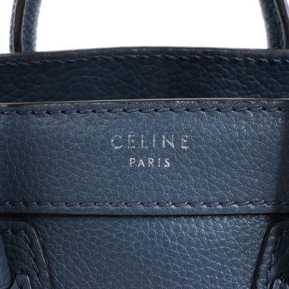 CELINE Nano Luggage 2Way-Handtasche aus Leder in Marineblau