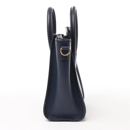 CELINE Nano Luggage 2Way-Handtasche aus Leder in Marineblau