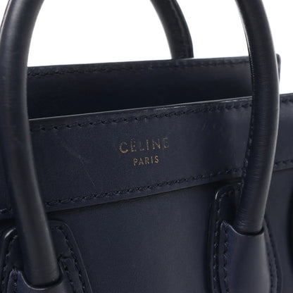 CELINE Nano Luggage 2Way-Handtasche aus Leder in Marineblau
