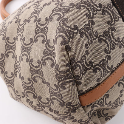 CELINE Macadam Canvas &amp; Leder Tote Bag in Beige x Braun
