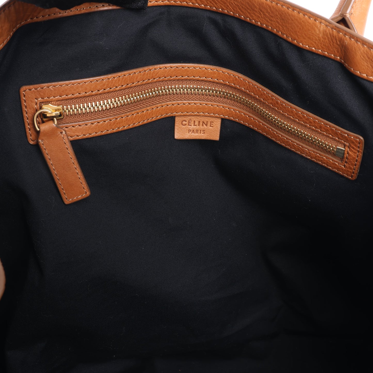 CELINE Macadam Canvas &amp; Leder Tote Bag in Beige x Braun