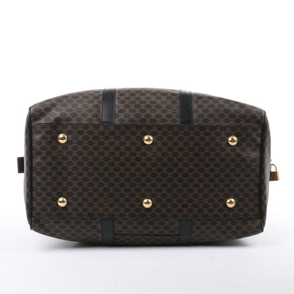 Celine Macadam Boston Reisetasche aus PVC und Leder in Schwarz × Braun