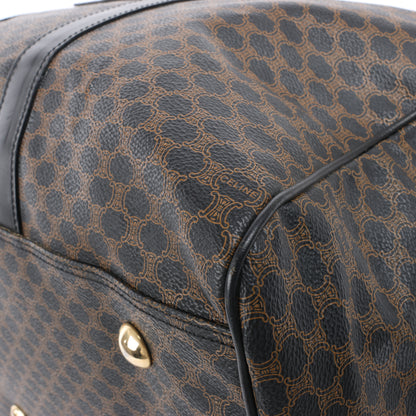 Celine Macadam Boston Reisetasche aus PVC und Leder in Schwarz × Braun