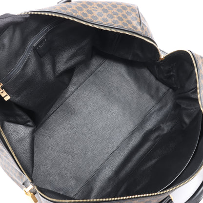 Celine Macadam Boston Reisetasche aus PVC und Leder in Schwarz × Braun