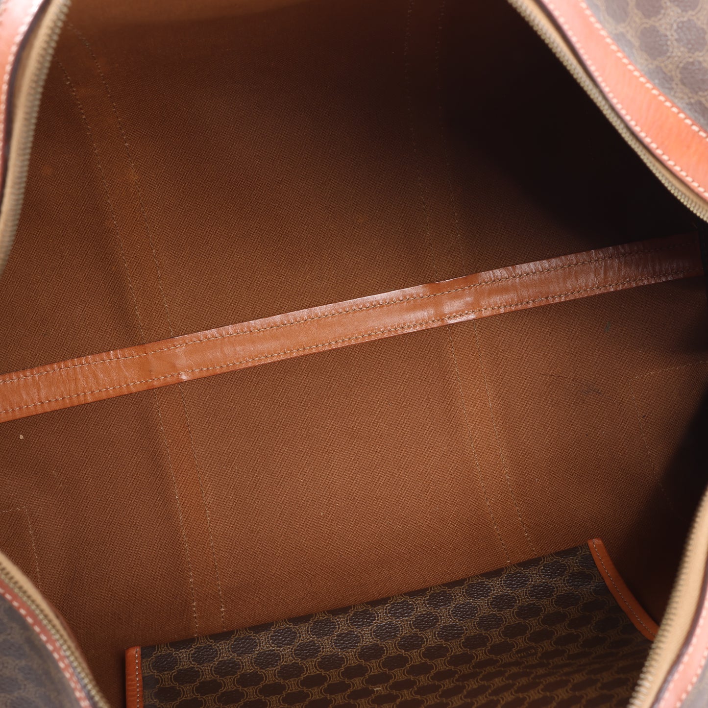 Celine Macadam Boston Reisetasche aus PVC und Leder in Braun