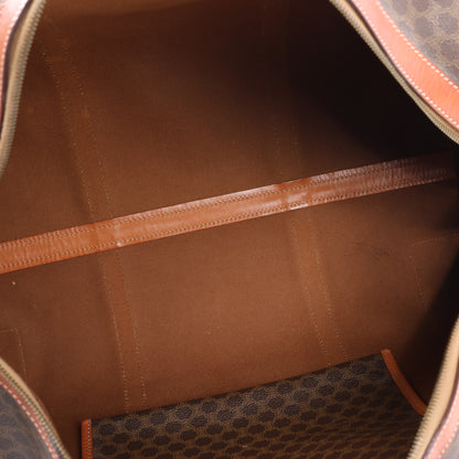 Celine Macadam Boston Reisetasche aus PVC und Leder in Braun
