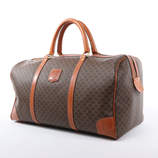 Celine Macadam Boston Reisetasche aus PVC und Leder in Braun