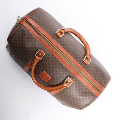 Celine Macadam Boston Reisetasche aus PVC und Leder in Braun