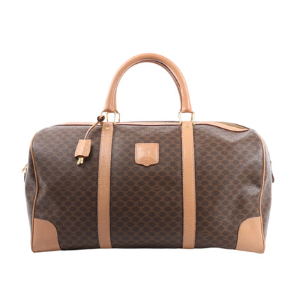 Celine Macadam Boston Reisetasche aus PVC und Leder in Braun