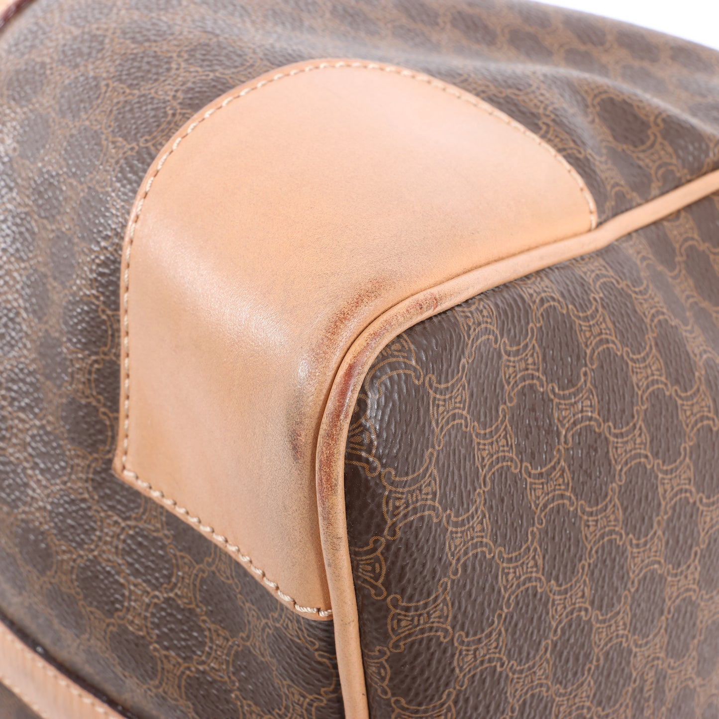 Celine Macadam Boston Reisetasche aus PVC und Leder in Braun