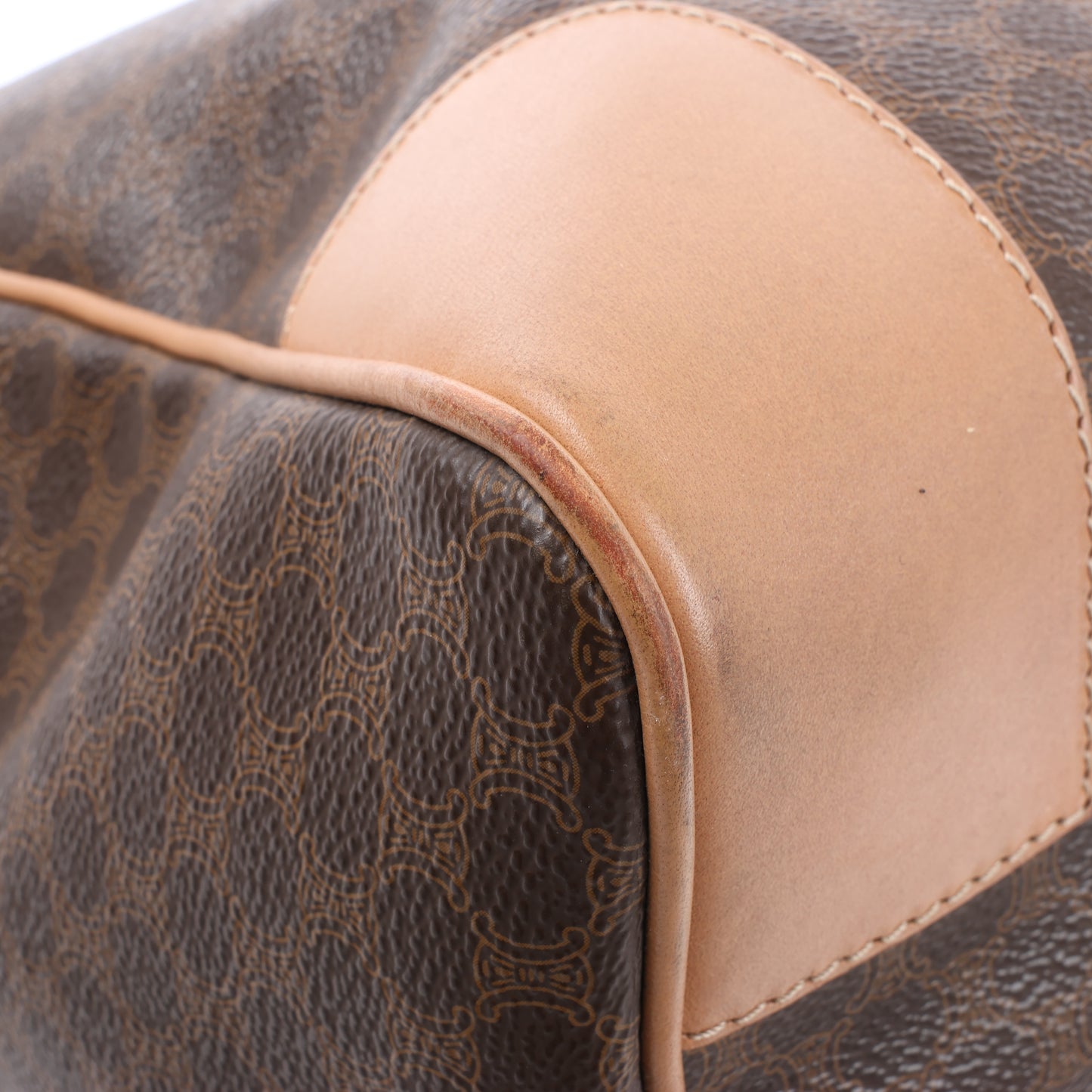 Celine Macadam Boston Reisetasche aus PVC und Leder in Braun