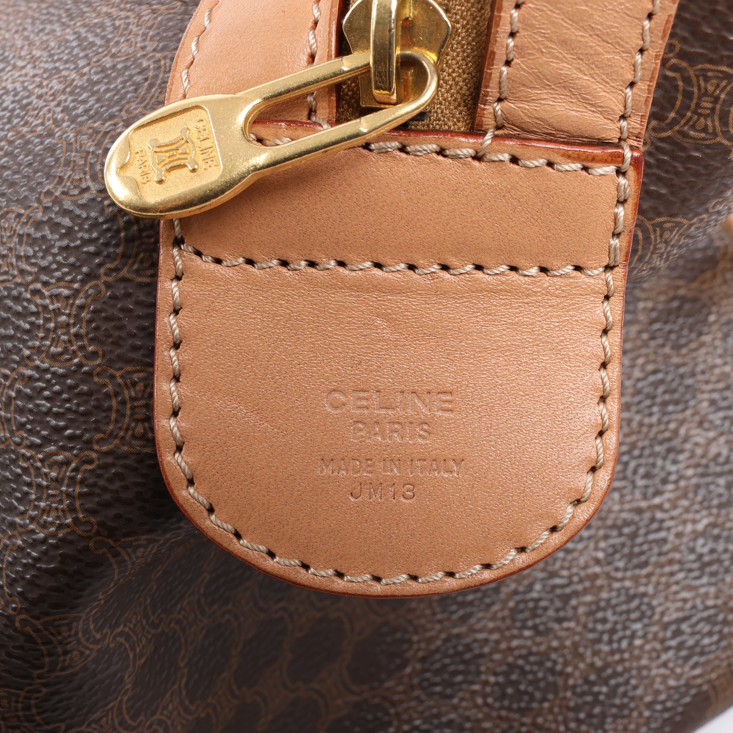 Celine Macadam Boston Reisetasche aus PVC und Leder in Braun