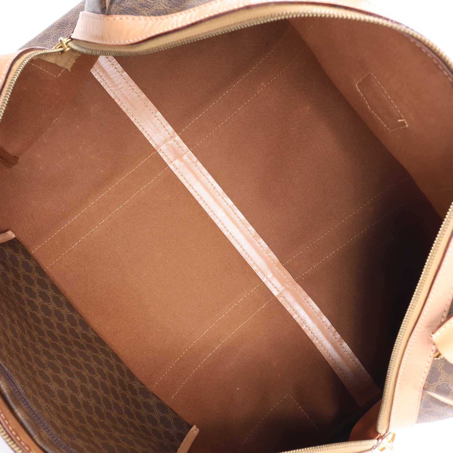 Celine Macadam Boston Reisetasche aus PVC und Leder in Braun
