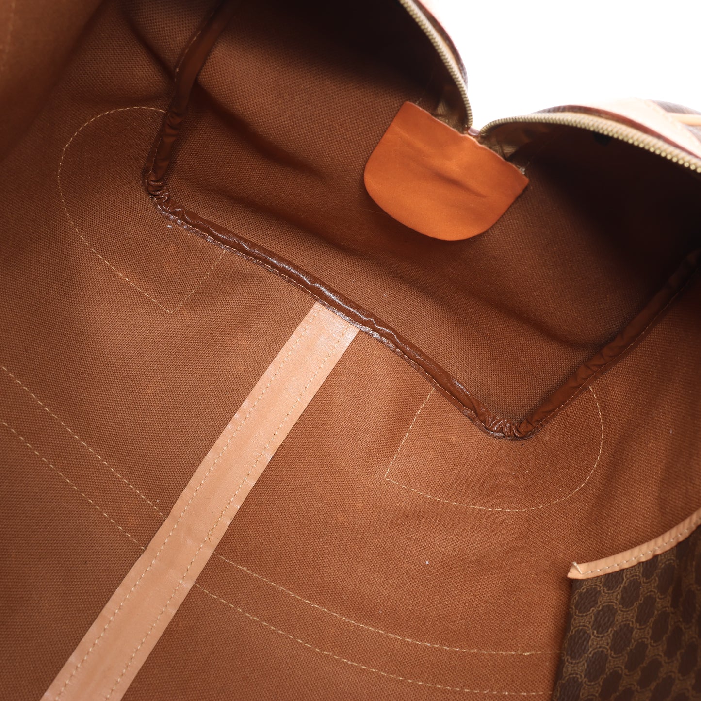 Celine Macadam Boston Reisetasche aus PVC und Leder in Braun