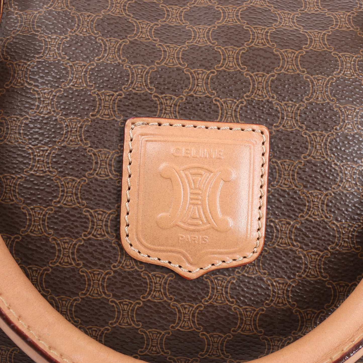 Celine Macadam Boston Reisetasche aus PVC und Leder in Braun