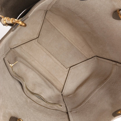 CELINE Seau Sangle Bucket Leder-Umhängetasche in Greige