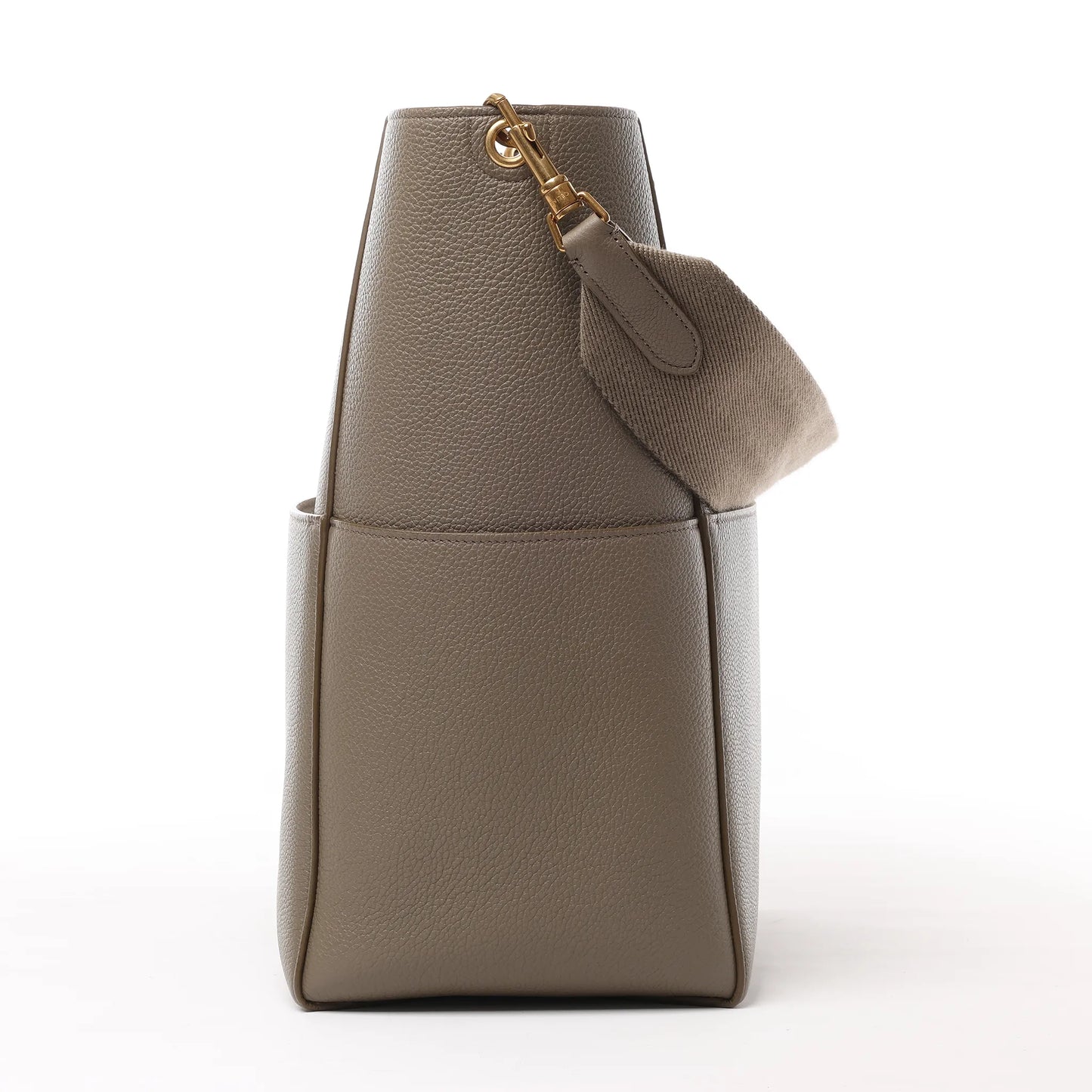 CELINE Seau Sangle Bucket Leder-Umhängetasche in Greige