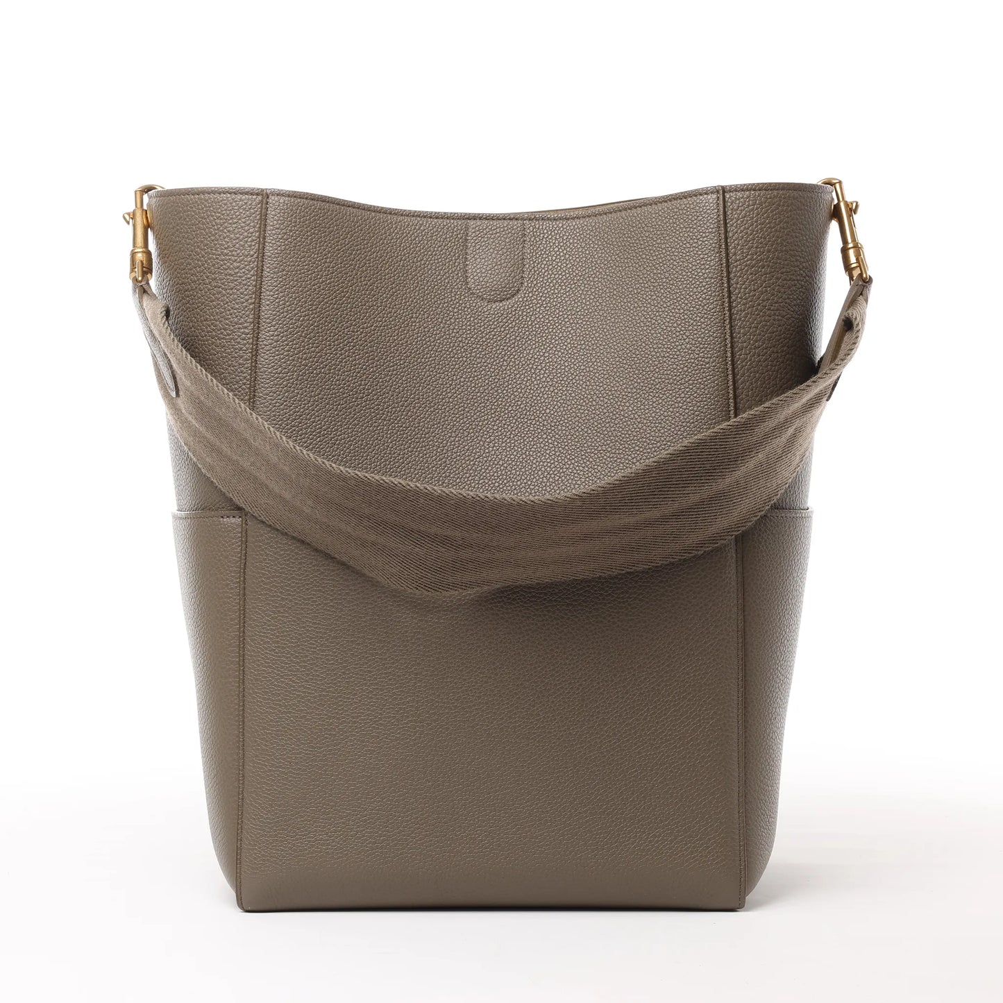 CELINE Seau Sangle Bucket Leder-Umhängetasche in Greige