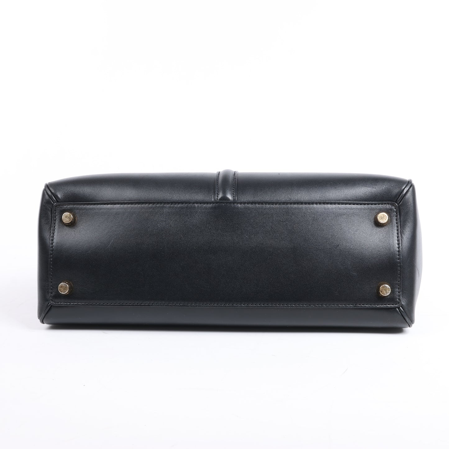 Celine – Sac 16 – Mittlere 2-Wege-Handtasche aus glattem Leder in Schwarz