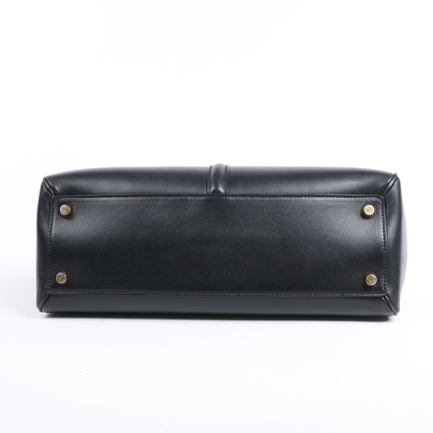 Celine – Sac 16 – Mittlere 2-Wege-Handtasche aus glattem Leder in Schwarz