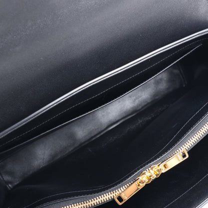 Celine – Sac 16 – Mittlere 2-Wege-Handtasche aus glattem Leder in Schwarz