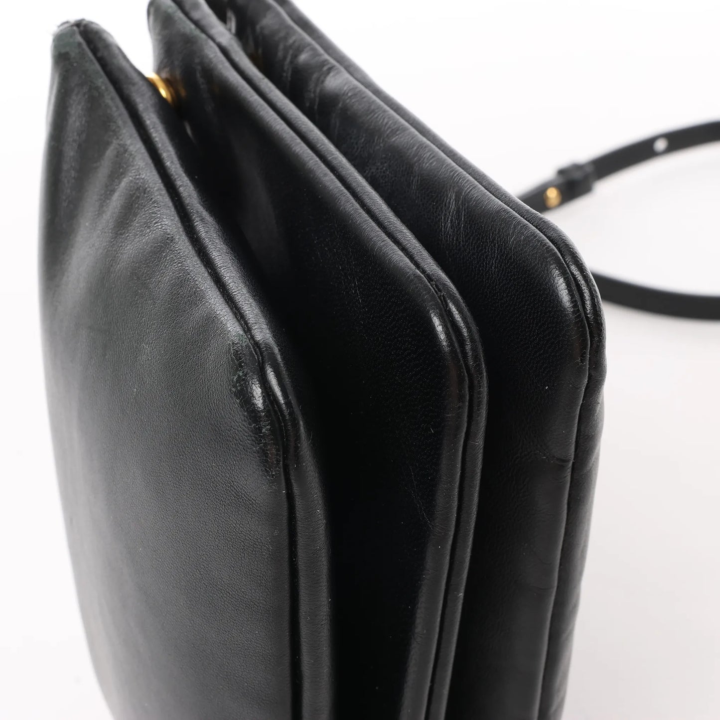 Celine Trio – Kleine Umhängetasche aus schwarzem Leder