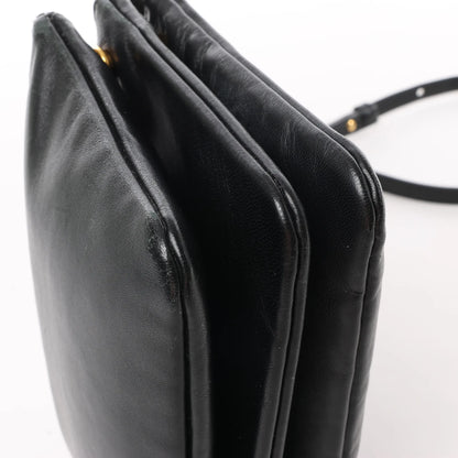 Celine Trio – Kleine Umhängetasche aus schwarzem Leder