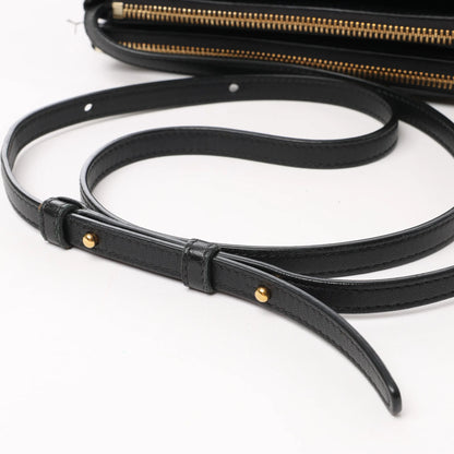 Celine Trio – Kleine Umhängetasche aus schwarzem Leder
