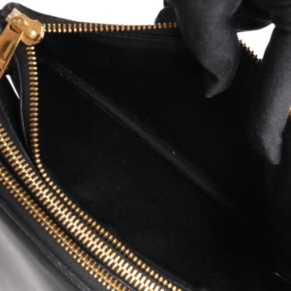 Celine Trio – Kleine Umhängetasche aus schwarzem Leder