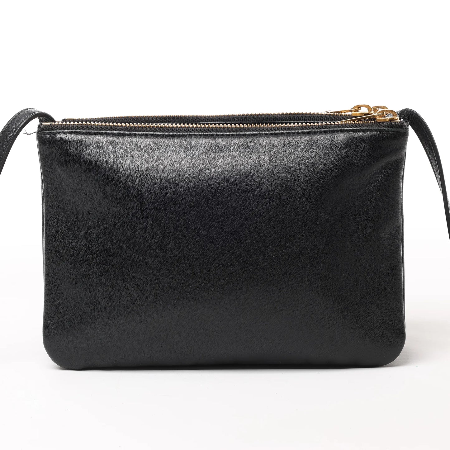 Celine Trio – Kleine Umhängetasche aus schwarzem Leder