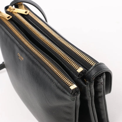 Celine Trio – Kleine Umhängetasche aus schwarzem Leder