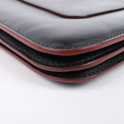 Celine Trio Oversized Edge Leder-Umhängetasche in Schwarz