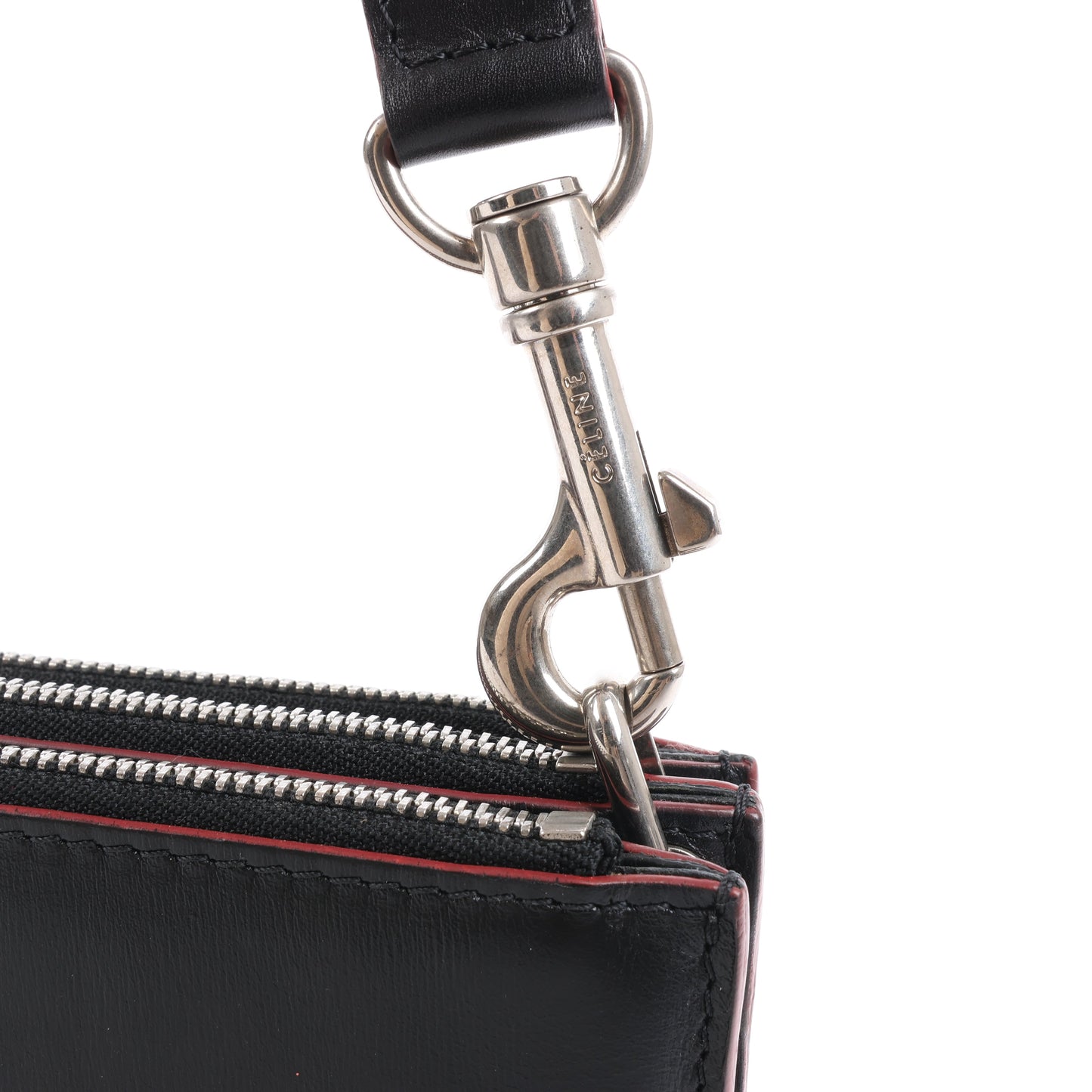 Celine Trio Oversized Edge Leder-Umhängetasche in Schwarz