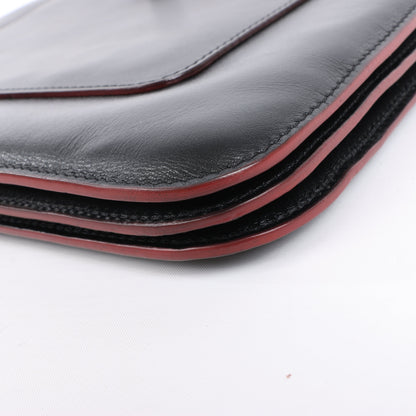 Celine Trio Oversized Edge Leder-Umhängetasche in Schwarz