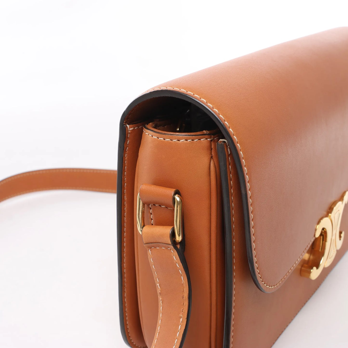 Celine Triomphe Classic Schultertasche aus Leder in Braun