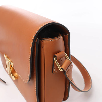 Celine Triomphe Classic Schultertasche aus Leder in Braun