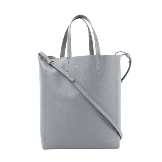 CELINE Vertical Cabas Kleine 2-Wege-Handtasche aus Leder in Grau