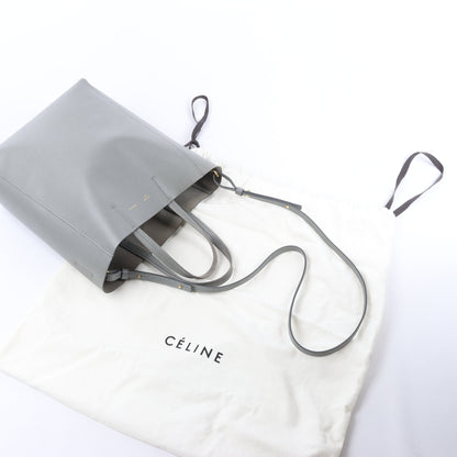 CELINE Vertical Cabas Kleine 2-Wege-Handtasche aus Leder in Grau