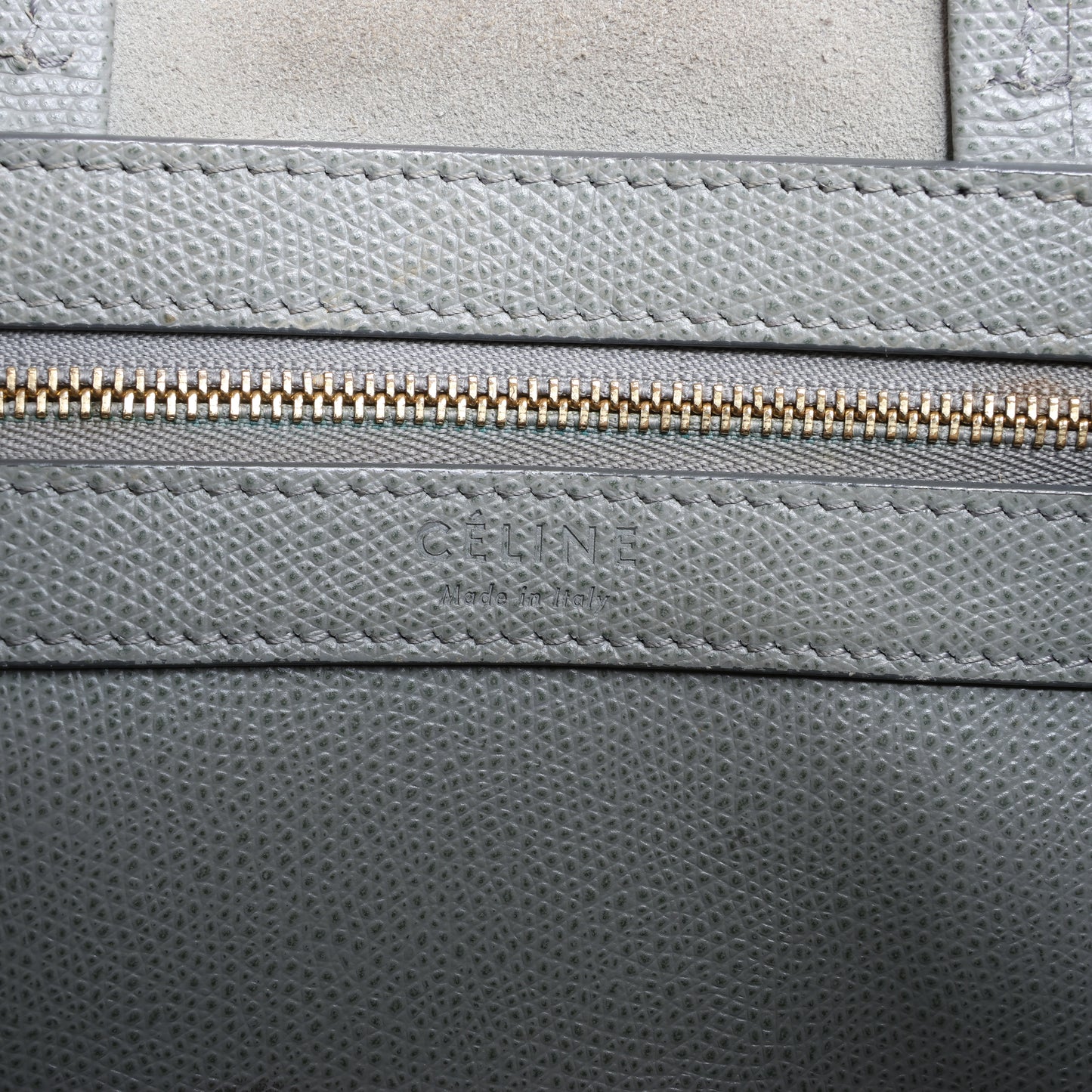 CELINE Vertical Cabas Kleine 2-Wege-Handtasche aus Leder in Grau