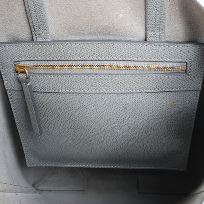 CELINE Vertical Cabas Kleine 2-Wege-Handtasche aus Leder in Grau