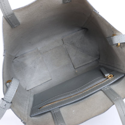CELINE Vertical Cabas Kleine 2-Wege-Handtasche aus Leder in Grau