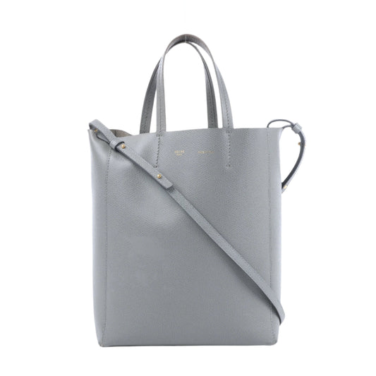 CELINE Vertical Cabas Kleine 2-Wege-Handtasche aus Leder in Grau