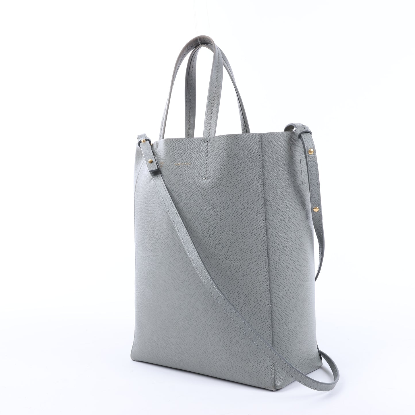 CELINE Vertical Cabas Kleine 2-Wege-Handtasche aus Leder in Grau
