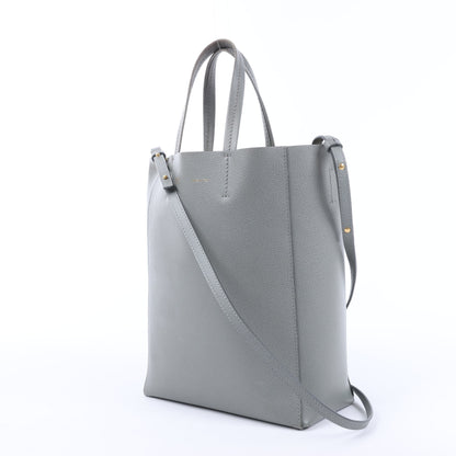 CELINE Vertical Cabas Kleine 2-Wege-Handtasche aus Leder in Grau