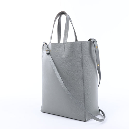 CELINE Vertical Cabas Kleine 2-Wege-Handtasche aus Leder in Grau