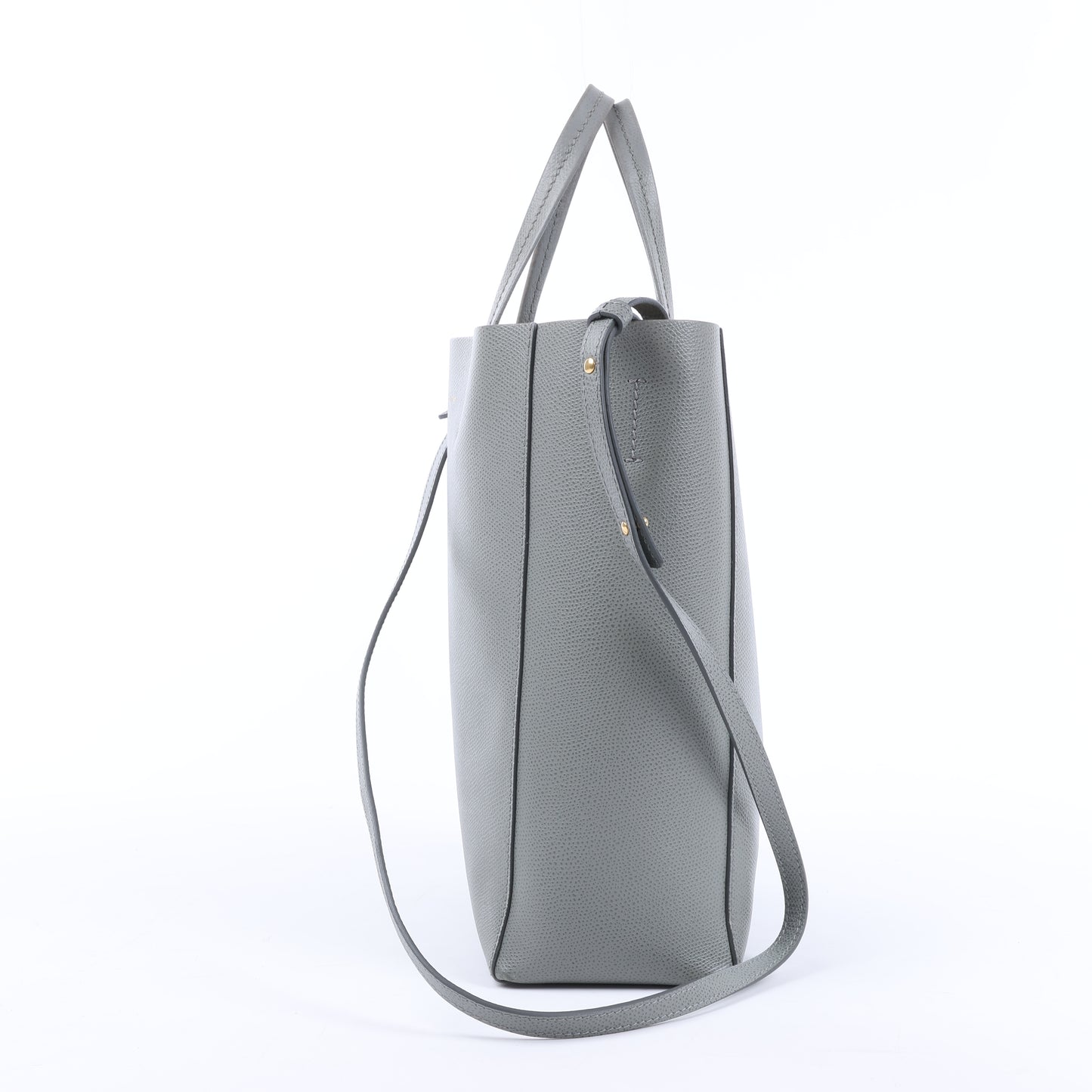CELINE Vertical Cabas Kleine 2-Wege-Handtasche aus Leder in Grau